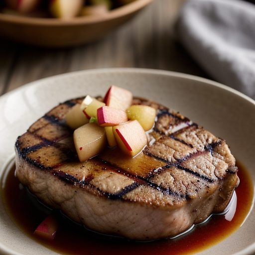 Grilled Pork Chops With Cinnamon-Apple Relish recipe image
