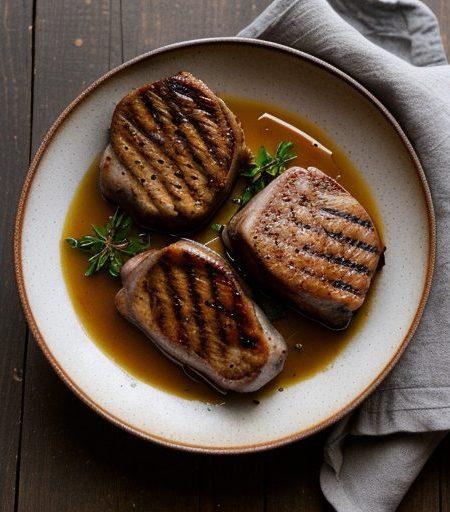 Grilled Pork Chops With Cinnamon-Apple Relish recipe image