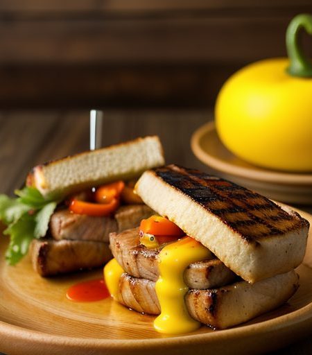 Grilled Pork Loin Sandwich With Spicy Mango Ketchup recipe image