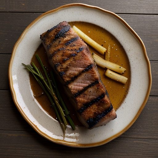 Grilled Pork Rack W/ Glazed Parsnips recipe image