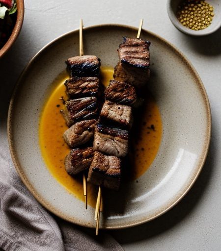 Grilled Pork Skewers With Couscous - Martha S recipe image