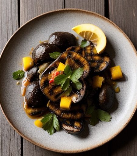 Grilled Portobella Mushrooms With Mango Chutn recipe image