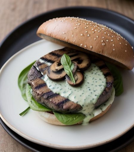 Grilled Portobello Burger With Basil Mayo (5 PTS recipe image