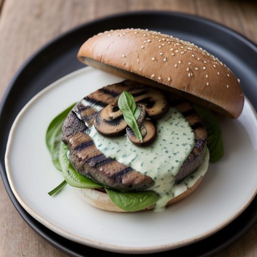 Grilled Portobello Burger With Basil Mayo (5 PTS recipe image