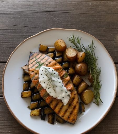 Grilled Potato W/Smoked Salmon recipe image