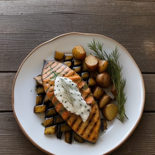 Grilled Potato W/Smoked Salmon recipe image