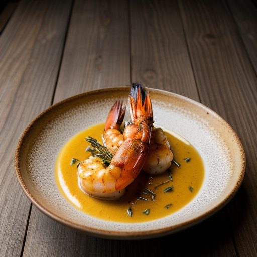 Grilled Prawn W/Tequila & Nectarine Cream Sauce recipe image