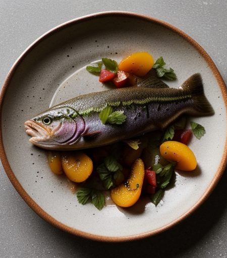Grilled Rainbow Trout With Apricot Salsa recipe image