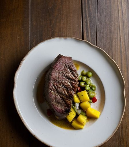 Grilled Rib Eyes With Mango Salsa recipe image
