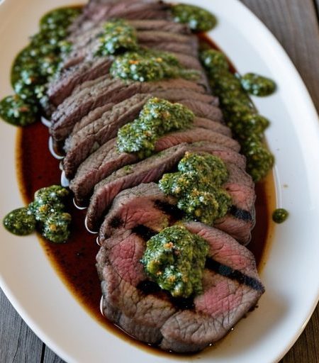 Grilled Ribeye With Chimichurri & Red Chile recipe image
