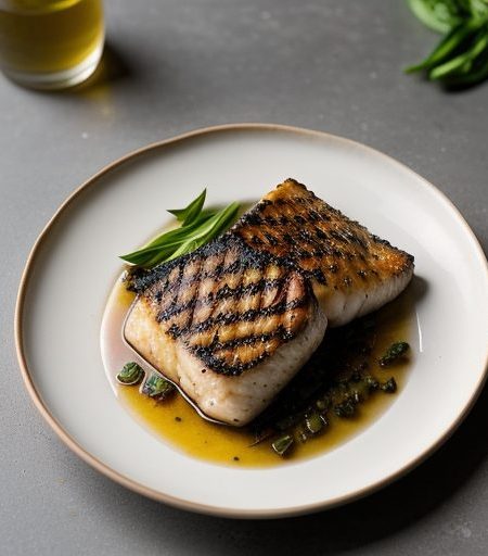 Grilled Rockfish With Garlic & Basil recipe image