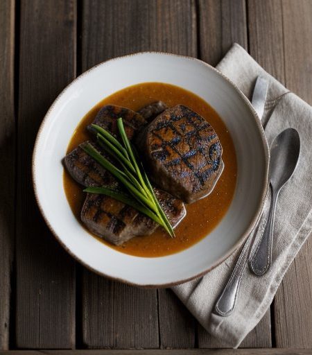 Grilled Salisbury Steak in Belmont Sauce recipe image