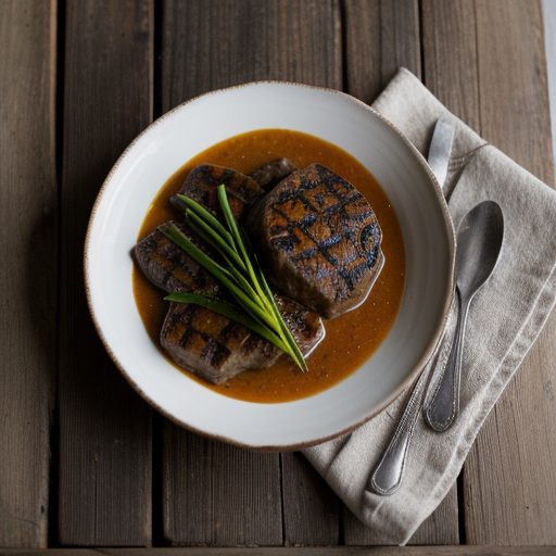 Grilled Salisbury Steak in Belmont Sauce recipe image
