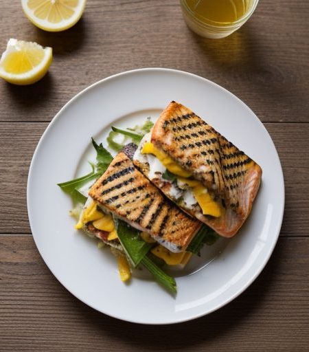 Grilled Salmon & Cheddar Sandwiches recipe image