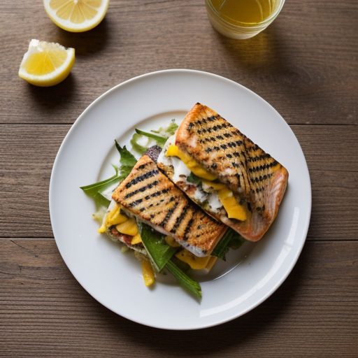 Grilled Salmon & Cheddar Sandwiches recipe image