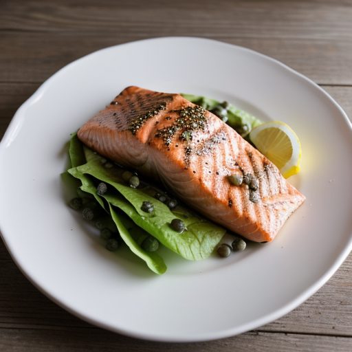 Grilled Salmon Fillets in Lettuce With Mustar recipe image