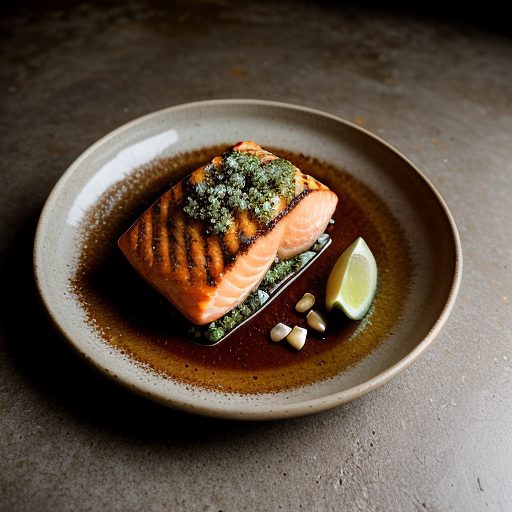 Grilled Salmon W/ Roasted White Corn Salsa & recipe image