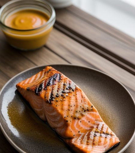 Grilled Salmon With Honey Mustard Glaze recipe image