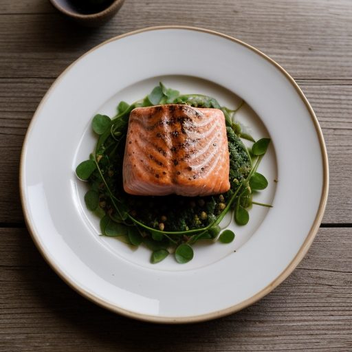 Grilled Salmon With Potato & Watercress Sal recipe image