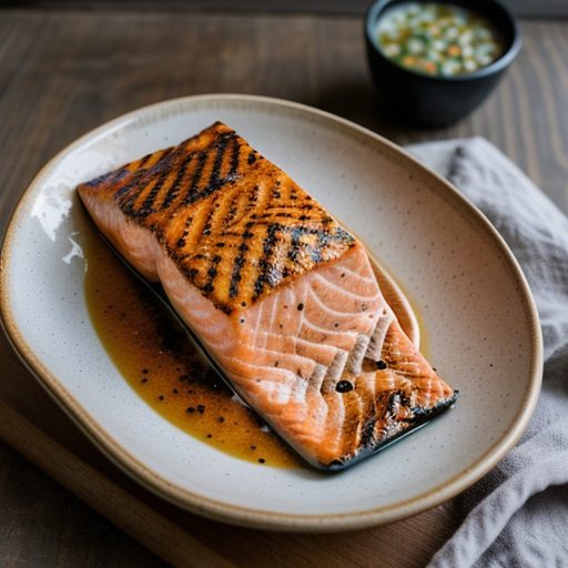 Grilled Salmon With Surf Sauce recipe image