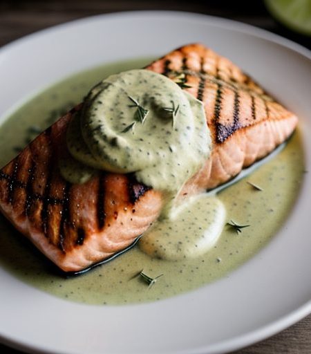 Grilled Salmon With Tarragon Aioli recipe image