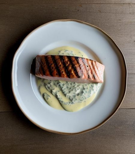Grilled Salmon With Tarragon Aioli (Cook's C.H. 5/6+ recipe image