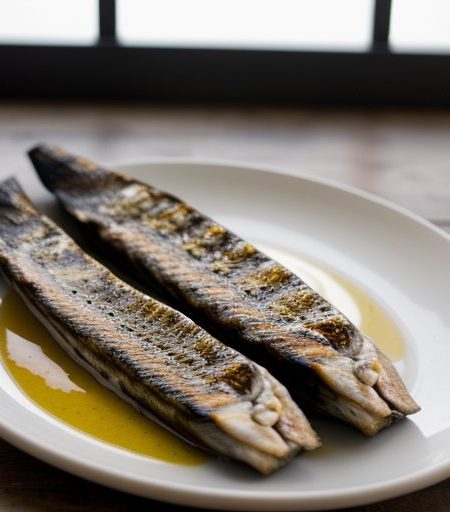 Grilled Sardines With Lemon-Pepper Vinaigrette recipe image