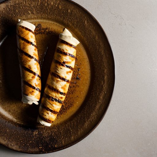 Grilled Sausage & Sweet Mustard in Tortillas - Bon Appeti recipe image