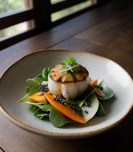 Grilled Sea Scallop Salad With Papaya Dressing recipe image