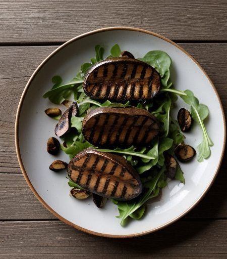 Grilled Shiitake Mushrooms on Arugula recipe image