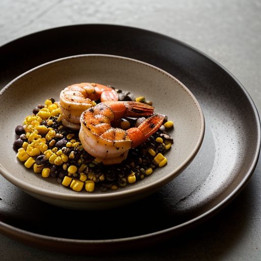 Grilled Shrimp With Roasted Corn and Black Bean Salsa recipe image