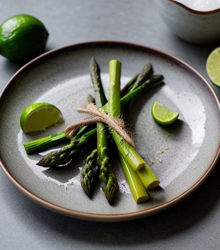 Grilled Spring Onions and Asparagus With Lime recipe image