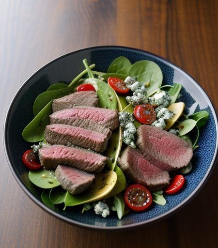 Grilled Steak Salad With Blue Cheese recipe image