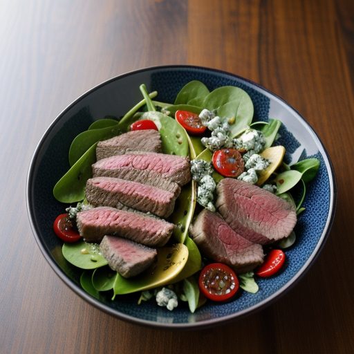 Grilled Steak Salad With Blue Cheese recipe image