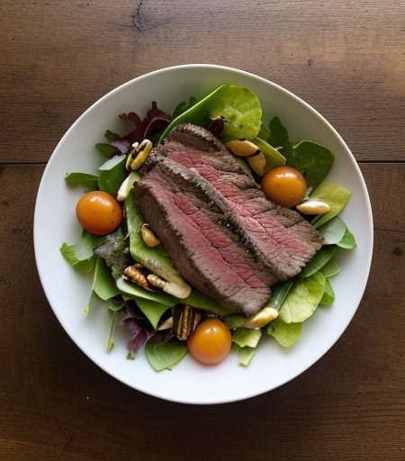 Grilled Steak Salad With Poblano Vinaigrette recipe image