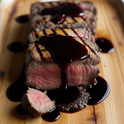 Grilled Steak With Blueberry Sauce recipe image
