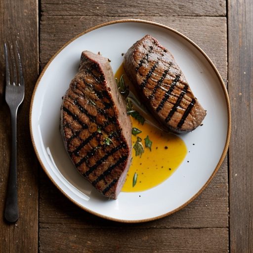 Grilled Steak With Tasso Maque Choux recipe image