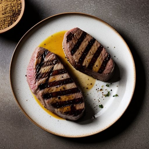 Grilled Steaks W/Garlic Crumbs recipe image