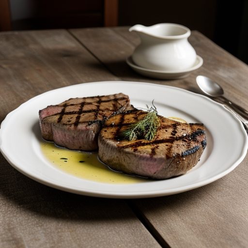 Grilled Steaks With Lemon-Herb Merinade recipe image