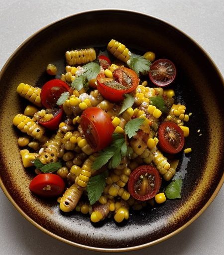 Grilled Sweet Corn, Vidalias, and Tomatoes recipe image