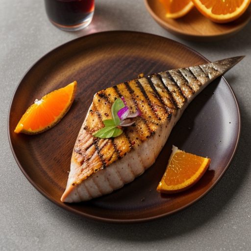 Grilled Swordfish With Orange, Onion and Toma recipe image