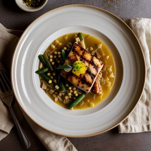 Grilled Swordfish on Herbed Couscous W/Vegetable Minestrone recipe image