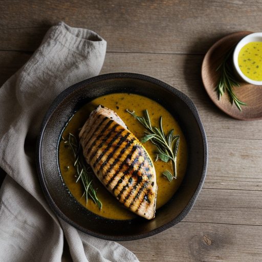 Grilled Tarragon Chicken With Mustard Sauce recipe image