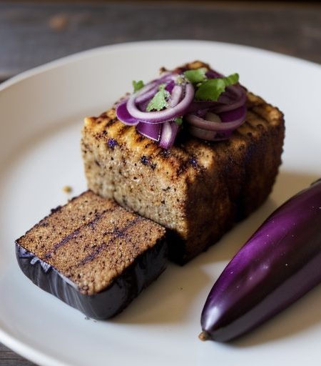 Grilled Tempeh W/Red Onion & Eggplant recipe image