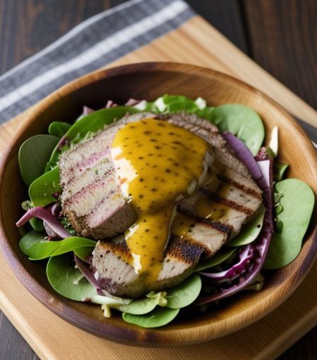 Grilled Tenderloin Salad With Honey-Mustard Dressing recipe image
