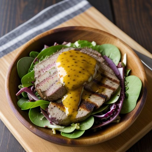 Grilled Tenderloin Salad With Honey-Mustard Dressing recipe image