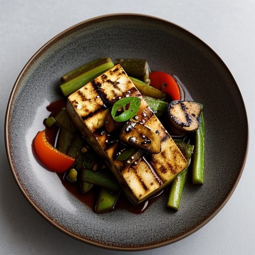 Grilled Tofu With Summer Vegetables recipe image