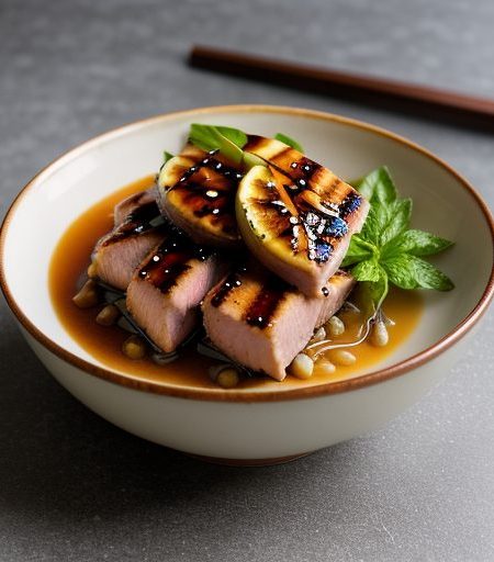 Grilled Tuna With Teriyaki Fruit Sauce recipe image