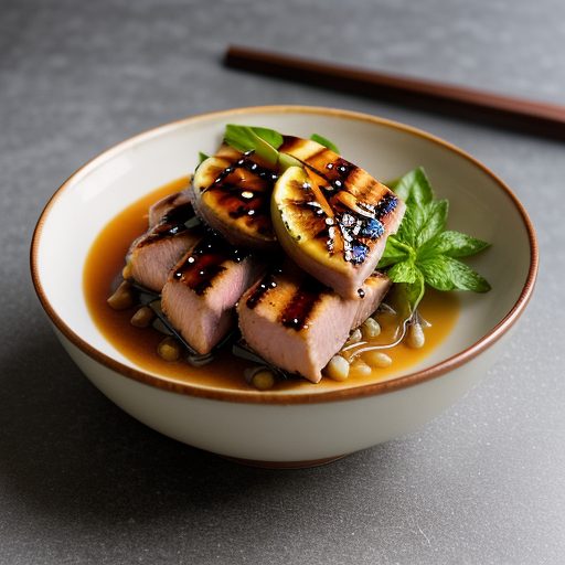 Grilled Tuna With Teriyaki Fruit Sauce recipe image