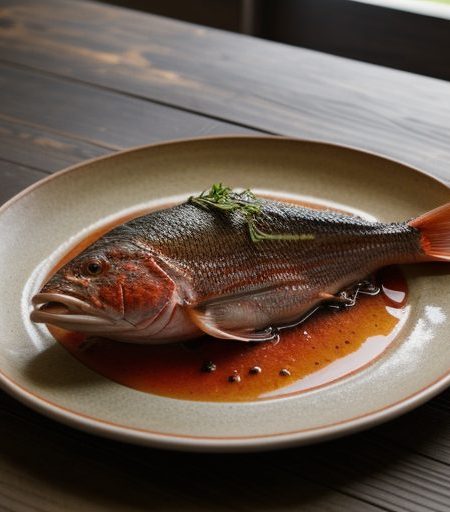 Grilled Whole Red Snapper / Charred Tomato Ja recipe image